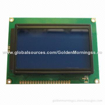 COB 128x64 Dot-matrix LCD Module, STN/Blue/Negative, White Backlight